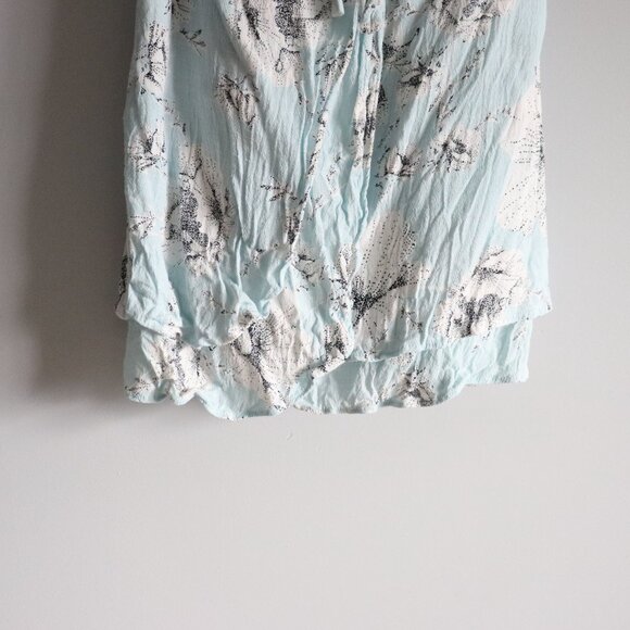 Free People Womens Blue Sz L French Quarter Mini Floral Wrap Sleeveless Dress - Picture 11 of 15